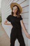 Piper & Scoot: The Bianca Cinch Jumpsuit in Black