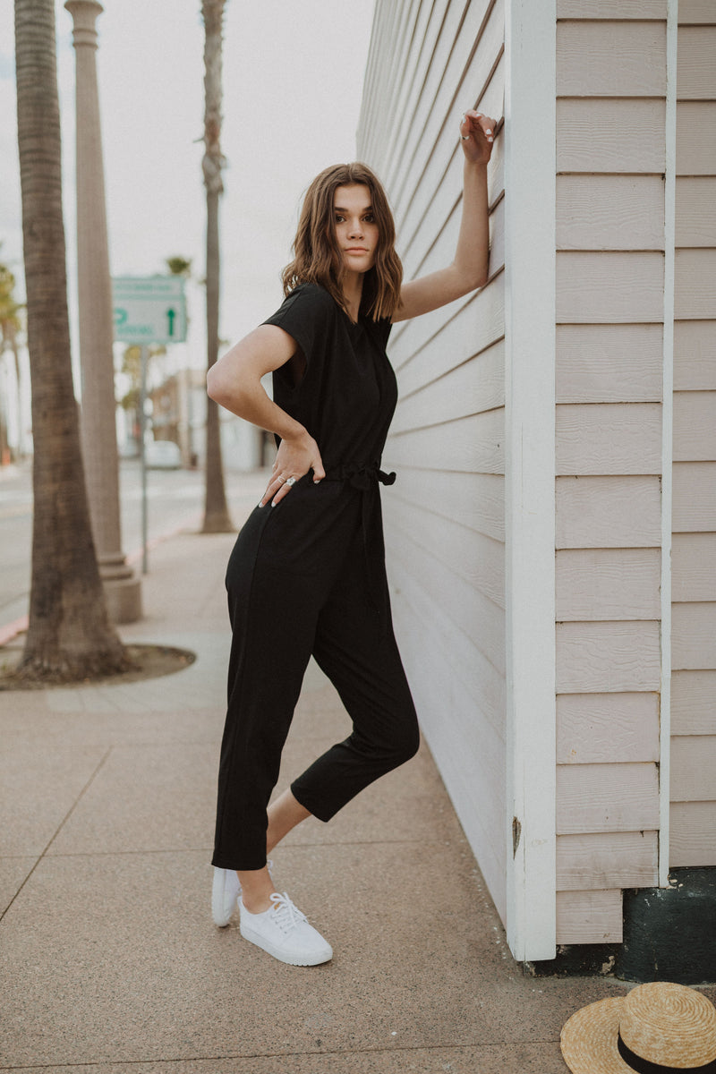 Piper & Scoot: The Bianca Cinch Jumpsuit in Black