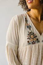 The Pascal Embroidered Dress in Cream
