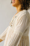 The Pascal Embroidered Dress in Cream