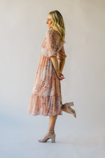The Bremerton Floral Midi Dress in Blush