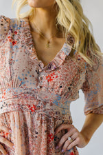 The Bremerton Floral Midi Dress in Blush