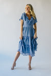 The Warwick Ruffle Detail Midi Dress in Periwinkle