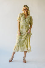The Suzannah Floral Detail Dress in Sage Green