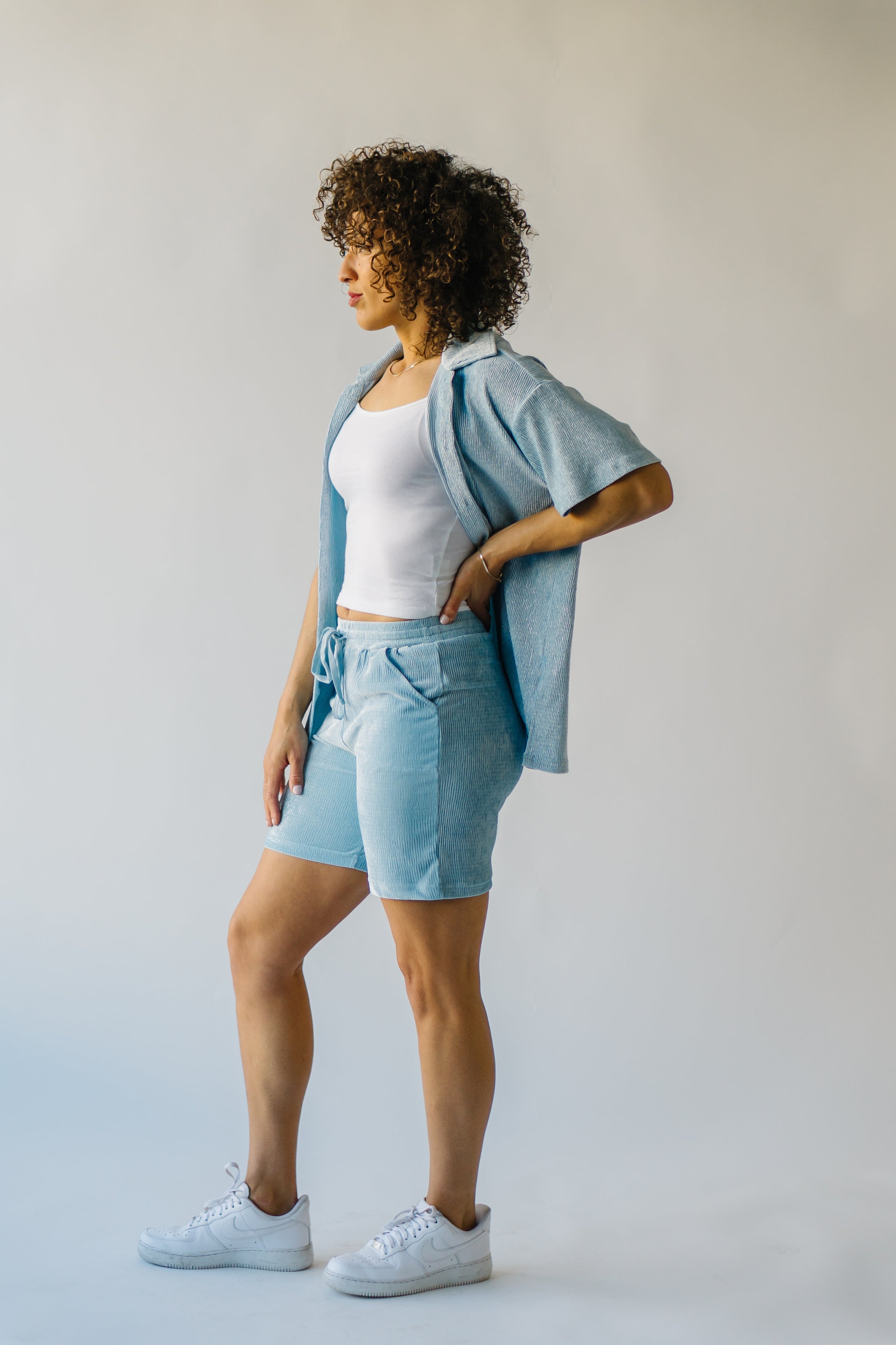Blue Piper Velvet & Shorts High The – Waisted in Morell Scoot