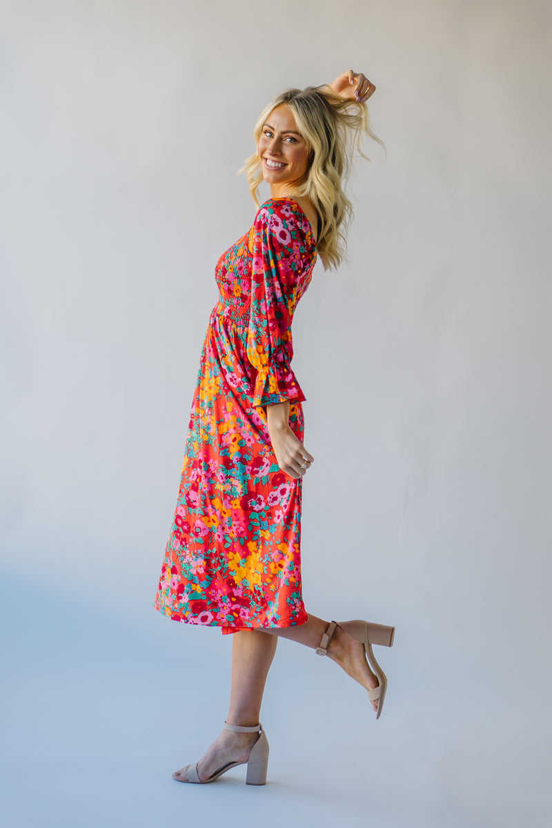 The Francesca Midi Dress in Floral Multi