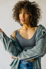 The Marysville Button-Up Blouse in Sage Green