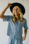The Dellwood Floral Button-Up Blouse in Blue