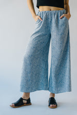 The Elma Wide Leg Pants in Blue Floral
