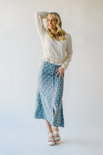 The Tiverton Floral Midi Skirt in Blue