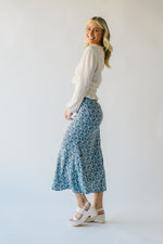 The Tiverton Floral Midi Skirt in Blue
