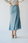 The Tiverton Floral Midi Skirt in Blue