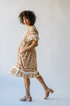The Brilee Patterned Midi Dress in Natural