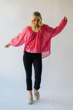 Free People: Elena Printed Top in Firey Red Combo