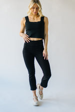 Denim: Mullins High Rise Crop Flare Jeans in Black