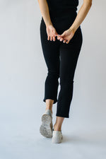 Denim: Mullins High Rise Crop Flare Jeans in Black