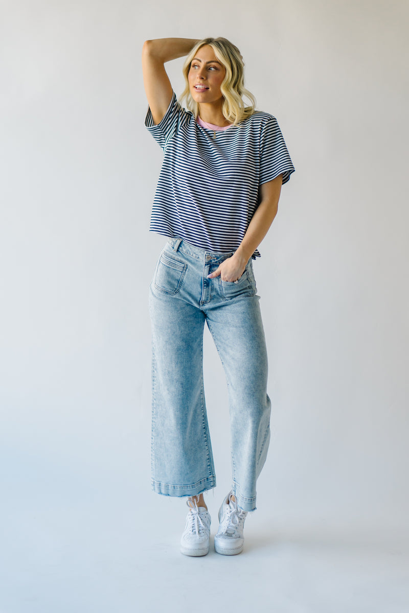 The Fairlee Striped Tee in Navy