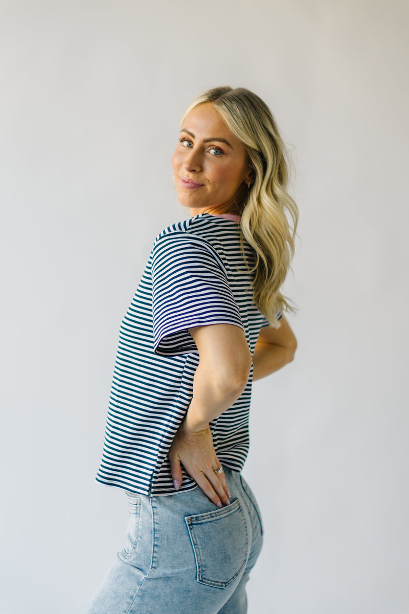 The Fairlee Striped Tee in Navy
