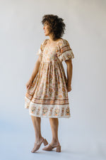 The Brilee Patterned Midi Dress in Natural