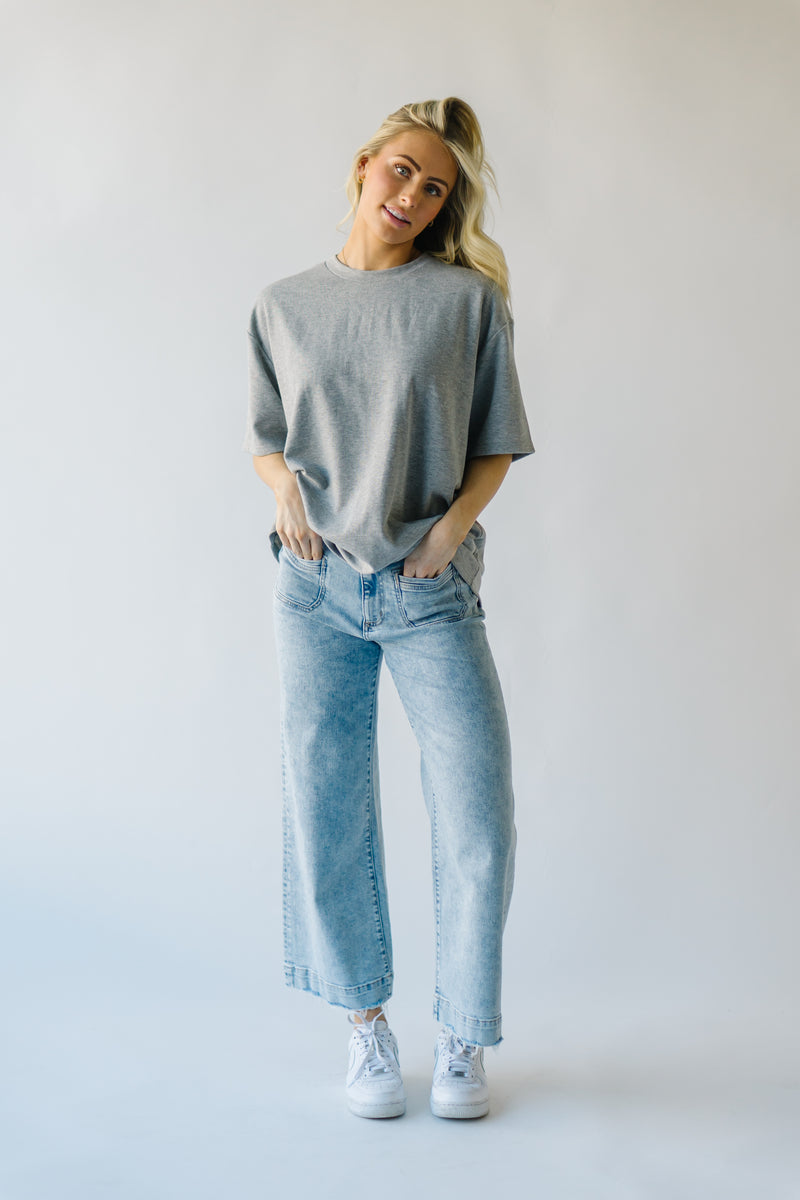 The Dowan Ribbed Tee in Heather Grey