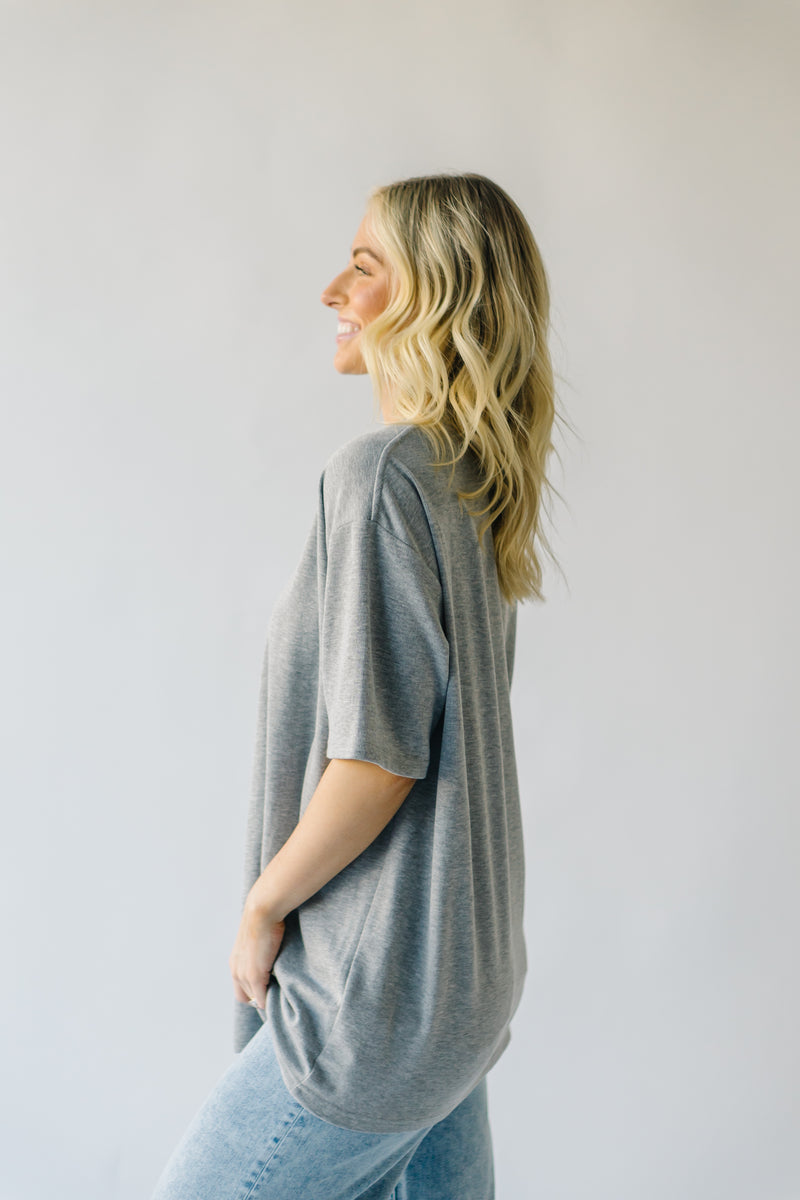 The Dowan Ribbed Tee in Heather Grey