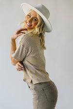 The Exter Striped Tee in Ivory + Apricot