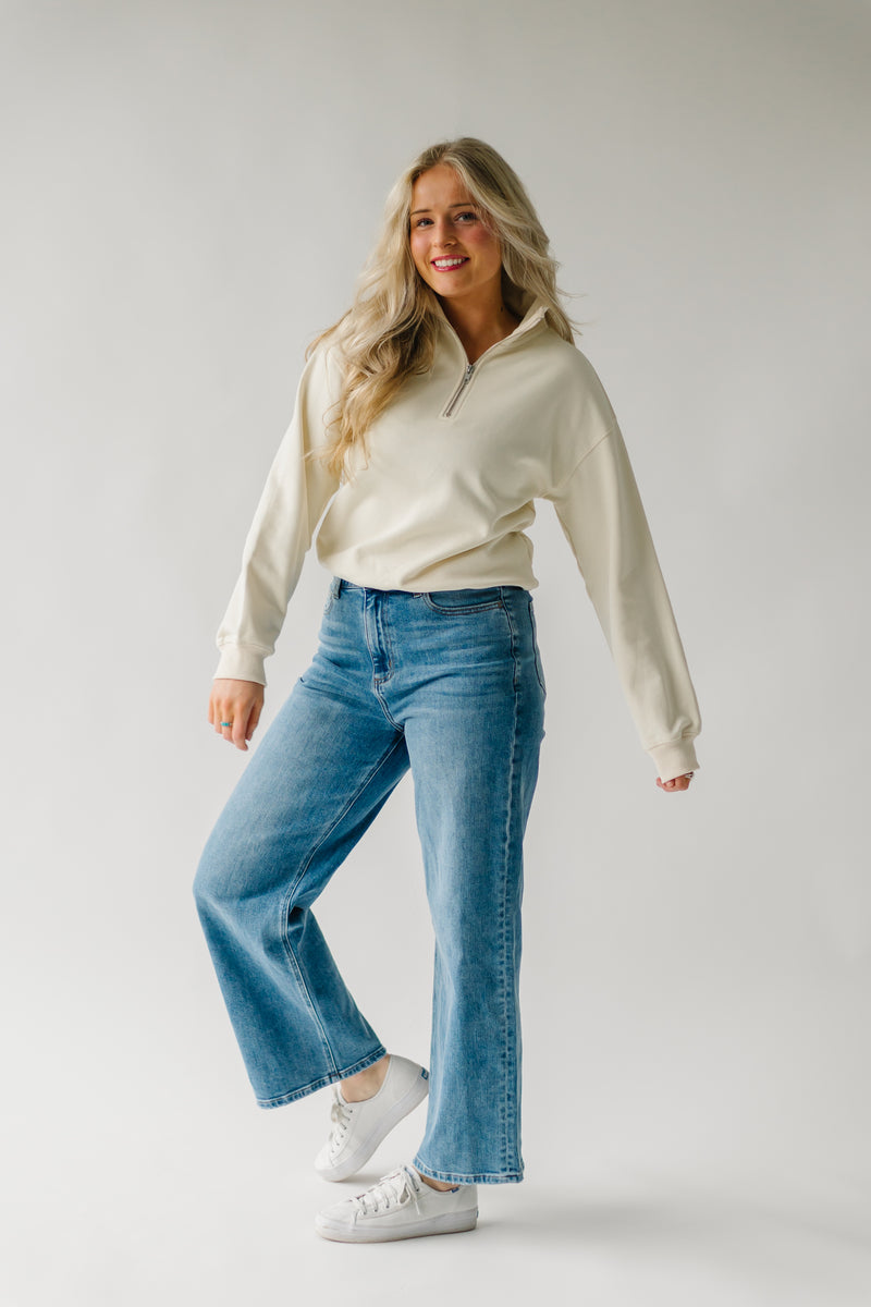 The Rawson Half Zip Pullover in Cream