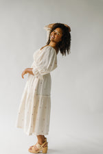 The Tommy Linen Midi Dress in Cream Floral