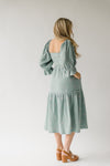 The Tommy Linen Midi Dress in Dusty Sage Floral