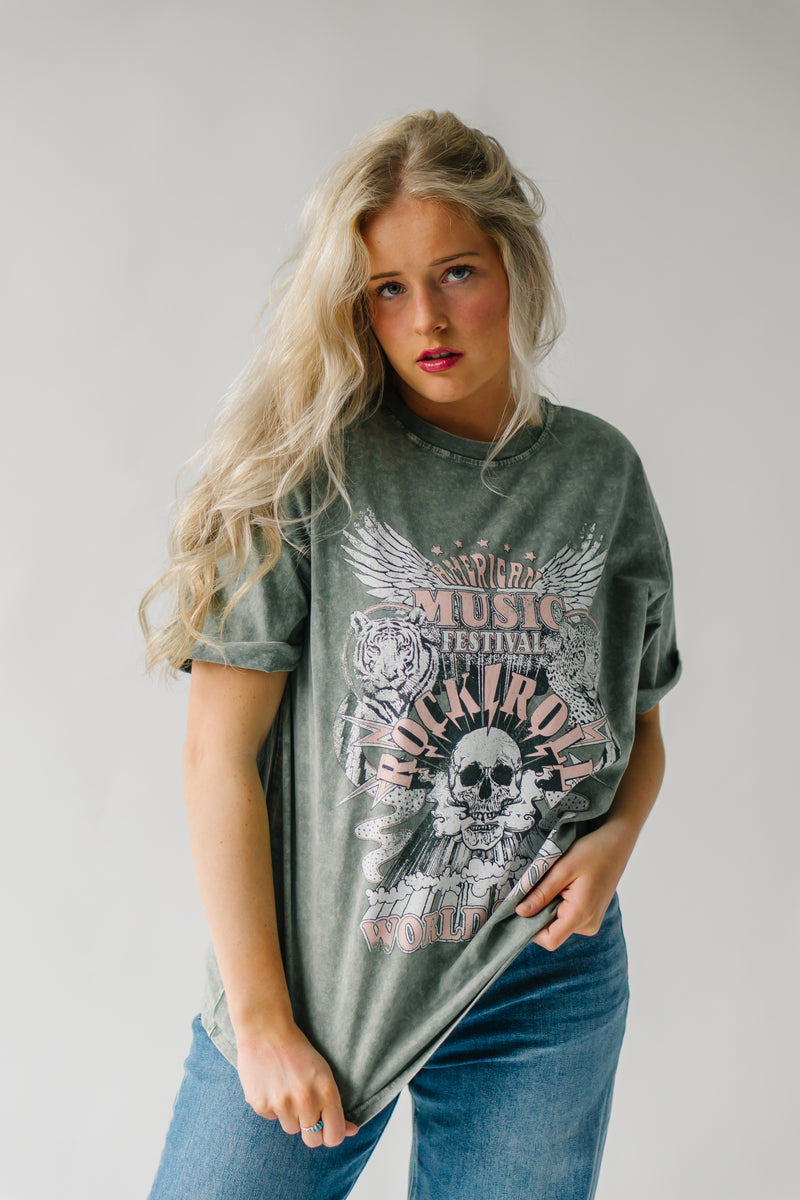 The Rock N' Roll Music Festival Graphic Tee in Green
