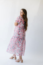 The Sparrow Puff Sleeve Midi Dress in Burgundy Floral