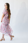 The Sparrow Puff Sleeve Midi Dress in Burgundy Floral