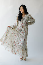 The Water Lily Tiered Maxi Dress in Cream Floral