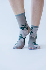 SOCKS: The Rose Garden Anklet Sock in Light Blue