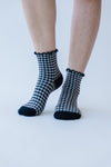 SOCKS: The Gingham Anklet Socks in Black
