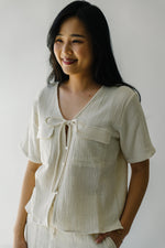 The Mariska Gauze Button Up Blouse in Cloud
