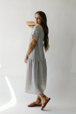 The Lamond Tiered Midi Dress in Midnight Stripe