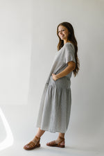 The Lamond Tiered Midi Dress in Midnight Stripe