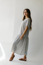 The Lamond Tiered Midi Dress in Midnight Stripe