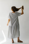 The Lamond Tiered Midi Dress in Midnight Stripe