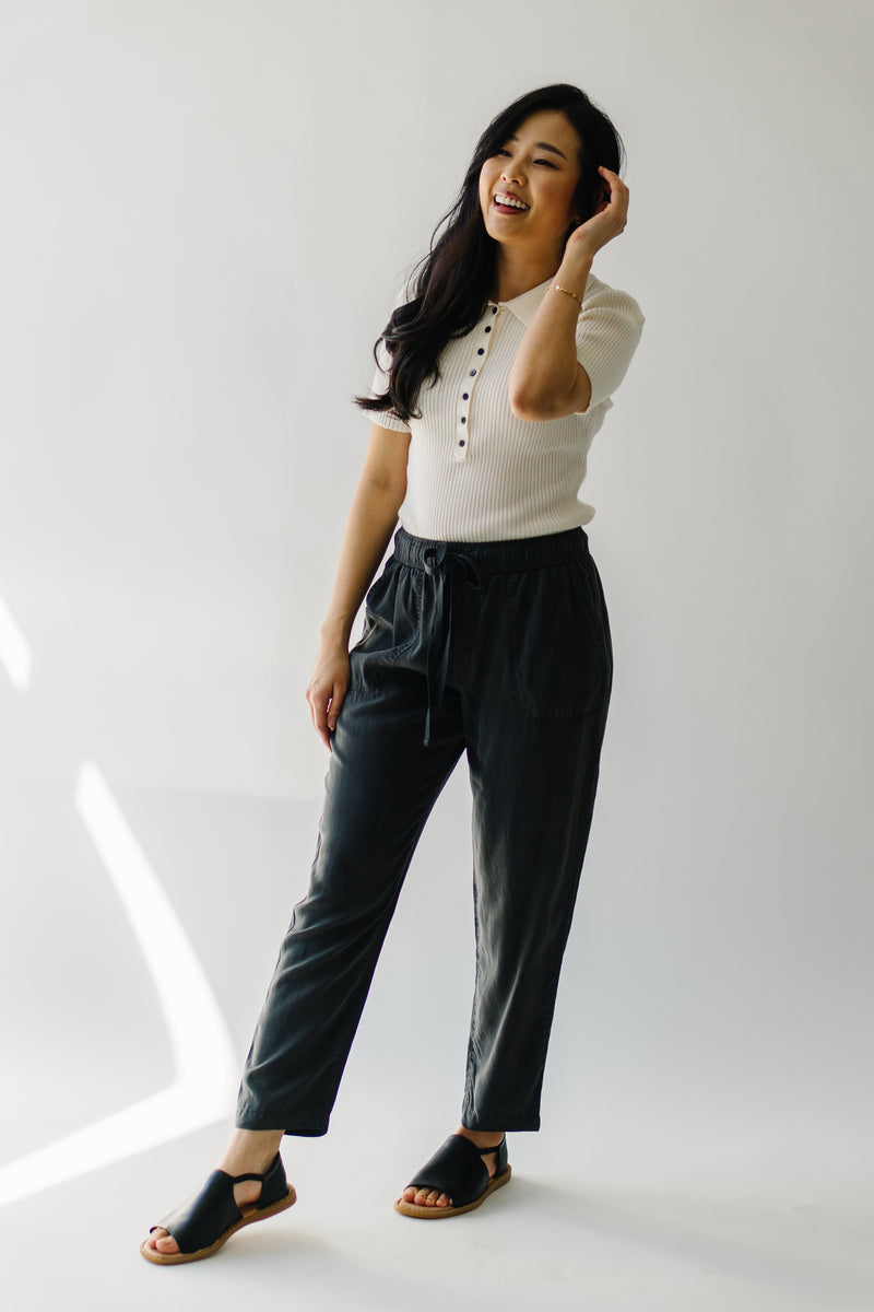 The Persephone Drawstring Pant in Vintage Black