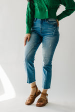 Denim: Valencia High Rise Crop Straight Jean in Medium Blue