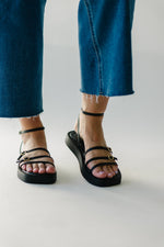 Free People: Fionna Strappy Platform Sandals in Black