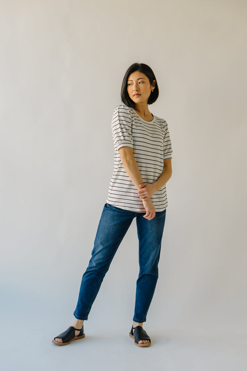 The Sunmore Stripe Tee in Ivory + Black