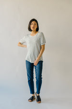 The Sunmore Stripe Tee in Ivory + Black