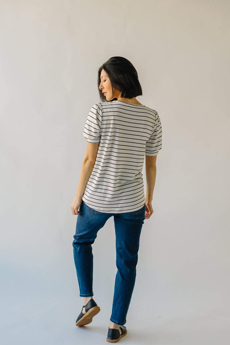 The Sunmore Stripe Tee in Ivory + Black