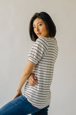 The Sunmore Stripe Tee in Ivory + Black