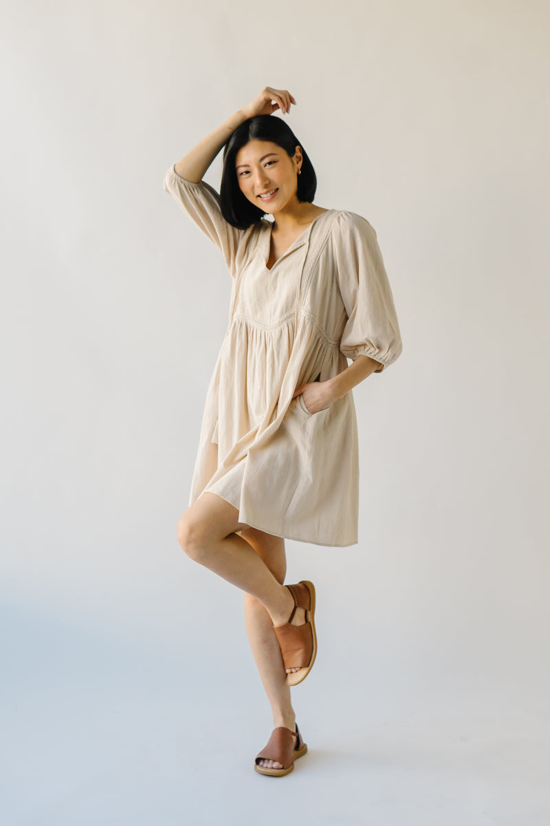 The Martinez Tie Detail Dress in Natural