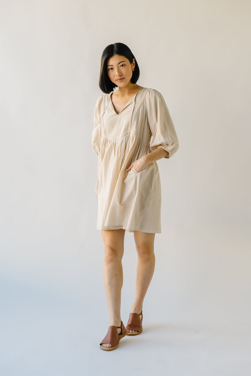The Martinez Tie Detail Dress in Natural