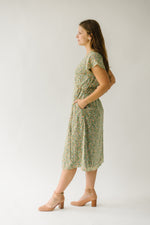 The Leavenworth Floral Midi Dress in Green
